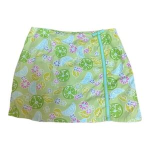 Vintage Y2K 2000’S LILLY PULITZER Lime Twist Fruit Twist Skort Women’s Size 30”